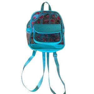 Clear Watermelon Mini Backpack Aqua Trim PVC Fruit Novelty Festival Kawaii